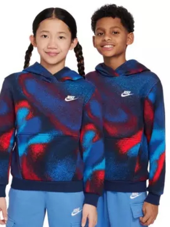 Nike Other - Nike Big Kids' Sportswear Club Fleece Hoodie  Blue & Red Gradient SMALL NWT 75